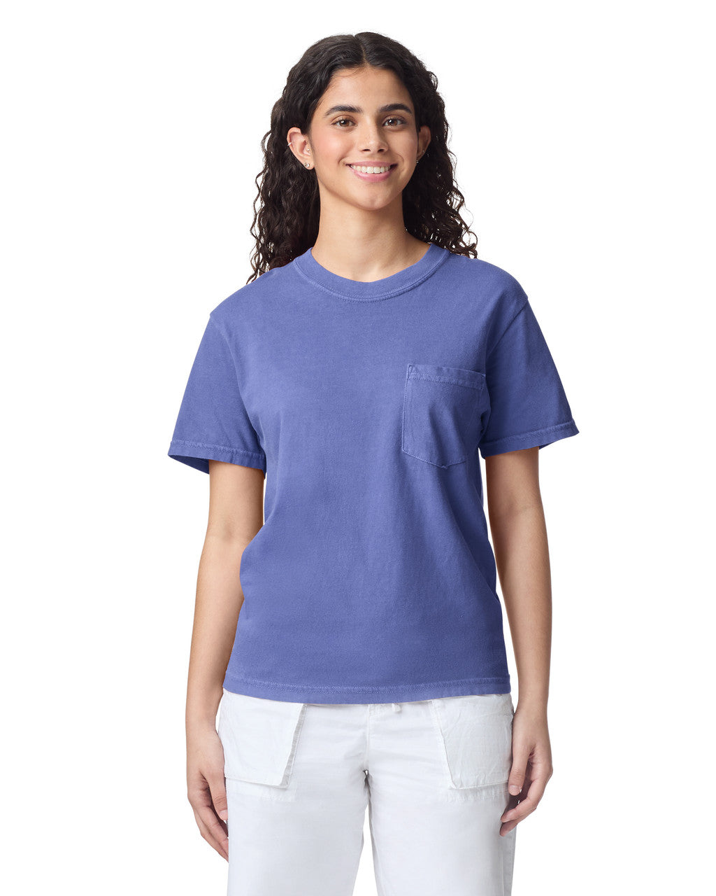 Comfort Colors 6030 Pocket Tee - Periwinkle - model front
