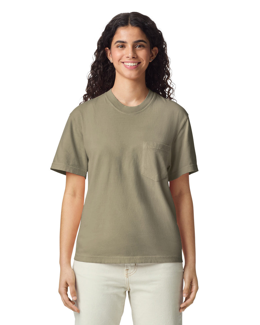 Comfort Colors 6030 Pocket Tee - Sandstone - model front