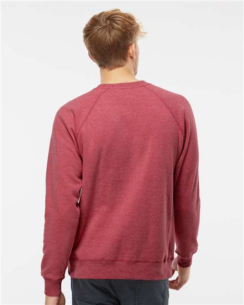 Independent Trading Co. PRM30SBC Unisex Special Blend Raglan Crewneck Sweatshirt - Crimson - model back