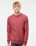Independent Trading Co. PRM30SBC Unisex Special Blend Raglan Crewneck Sweatshirt - Crimson - model front