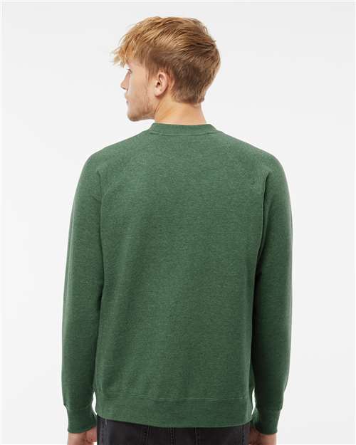 Independent Trading Co. PRM30SBC Unisex Special Blend Raglan Crewneck Sweatshirt - Moss - model back