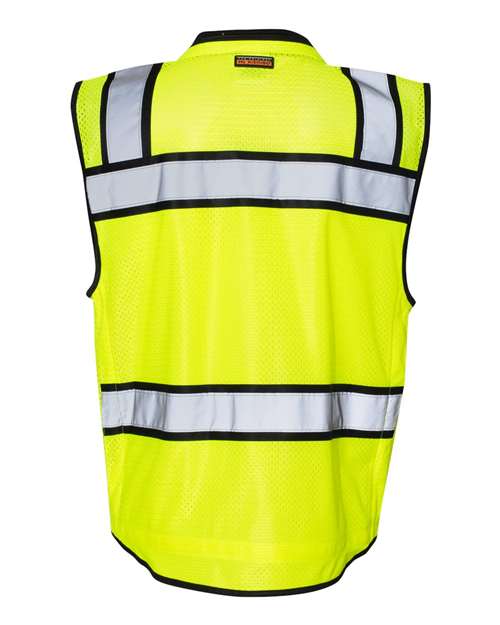 Kishigo S5004-5005 Unisex High-Performance Surveyors Vest - Lime - back