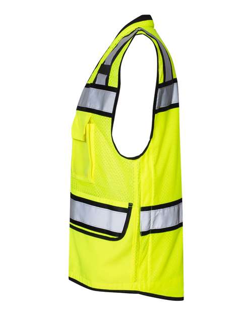 Kishigo S5004-5005 Unisex High-Performance Surveyors Vest - Lime - side