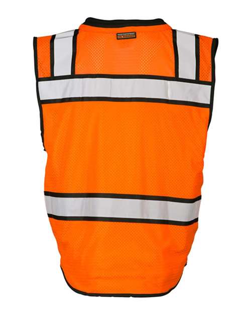Kishigo S5004-5005 Unisex High-Performance Surveyors Vest - Orange - back