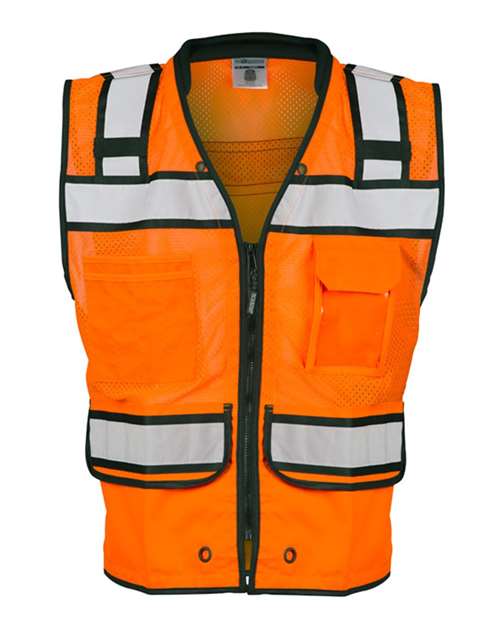 Kishigo S5004-5005 Unisex High-Performance Surveyors Vest - Orange - front