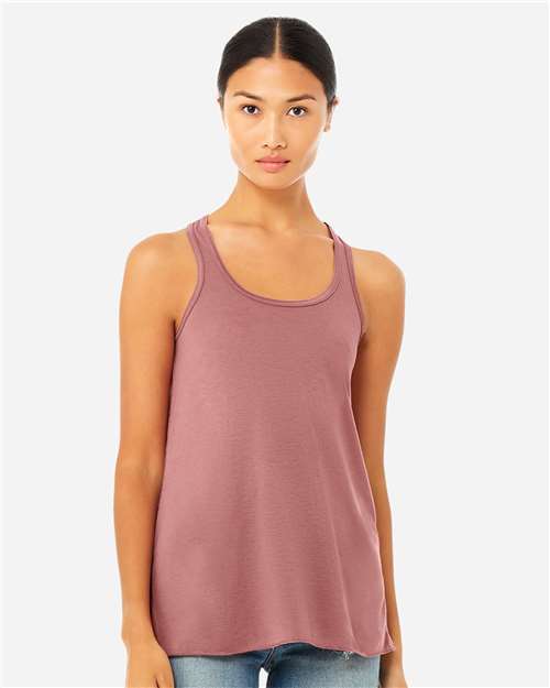 BELLA + CANVAS 8800 Women's Flowy Racerback Tank - Mauve - model front