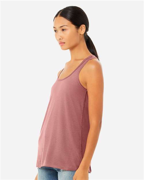 BELLA + CANVAS 8800 Women's Flowy Racerback Tank - Mauve - model side