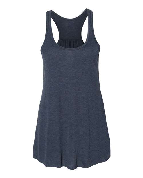 BELLA + CANVAS 8800 Women's Flowy Racerback Tank - Heather Navy - front