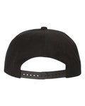 Yupoong 6089M Premium Flat Bill Snapback Cap - Black/ Camo - back