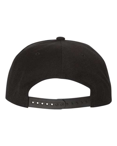 Yupoong 6089M Premium Flat Bill Snapback Cap - Black/ Camo - back