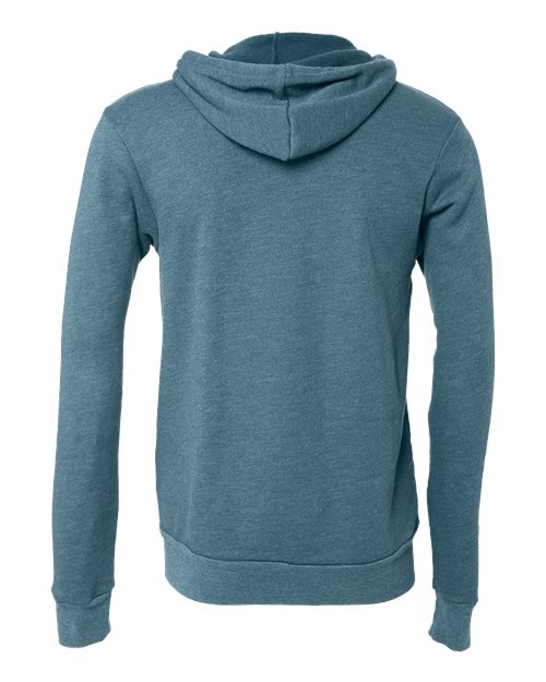 Bella + Canvas 3739 Sponge Fleece Full-Zip Hoodie Sweatshirt - Heather Deep Teal - back