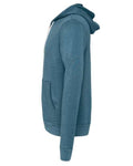 Bella + Canvas 3739 Sponge Fleece Full-Zip Hoodie Sweatshirt - Heather Deep Teal - side