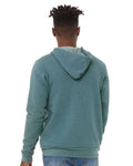 Bella + Canvas 3739 Sponge Fleece Full-Zip Hoodie Sweatshirt - Heather Deep Teal - model back