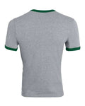 Augusta Sportswear 710 Unisex 50/50 Ringer T-Shirt - Athletic Heather/ Dark Green - back
