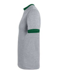 Augusta Sportswear 710 Unisex 50/50 Ringer T-Shirt - Athletic Heather/ Dark Green - side