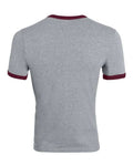 Augusta Sportswear 710 Unisex 50/50 Ringer T-Shirt - Athletic Heather/ Maroon - back