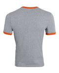 Augusta Sportswear 710 Unisex 50/50 Ringer T-Shirt - Athletic Heather/ Orange - back
