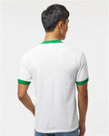 Augusta Sportswear 710 Unisex 50/50 Ringer T-Shirt - White/ Kelly - model back