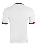 Augusta Sportswear 710 Unisex 50/50 Ringer T-Shirt - White/ Maroon - back