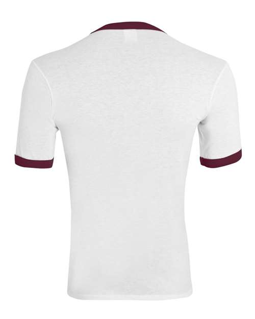Augusta Sportswear 710 Unisex 50/50 Ringer T-Shirt - White/ Maroon - back