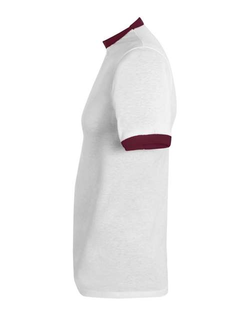Augusta Sportswear 710 Unisex 50/50 Ringer T-Shirt - White/ Maroon - side