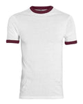Augusta Sportswear 710 Unisex 50/50 Ringer T-Shirt - White/ Maroon - front
