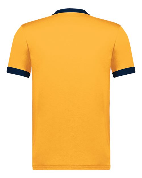 Augusta Sportswear 710 Unisex 50/50 Ringer T-Shirt - Gold/ Navy - back