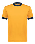 Augusta Sportswear 710 Unisex 50/50 Ringer T-Shirt - Gold/ Navy - front