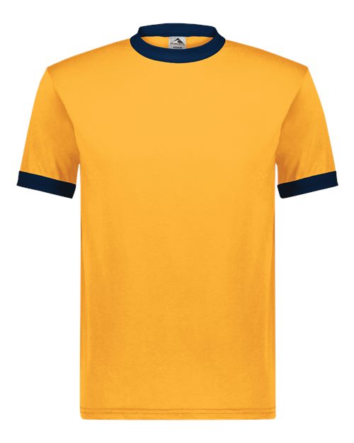 Augusta Sportswear 710 Unisex 50/50 Ringer T-Shirt - Gold/ Navy - front