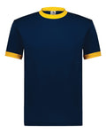 Augusta Sportswear 710 Unisex 50/50 Ringer T-Shirt - Navy/ Gold - front