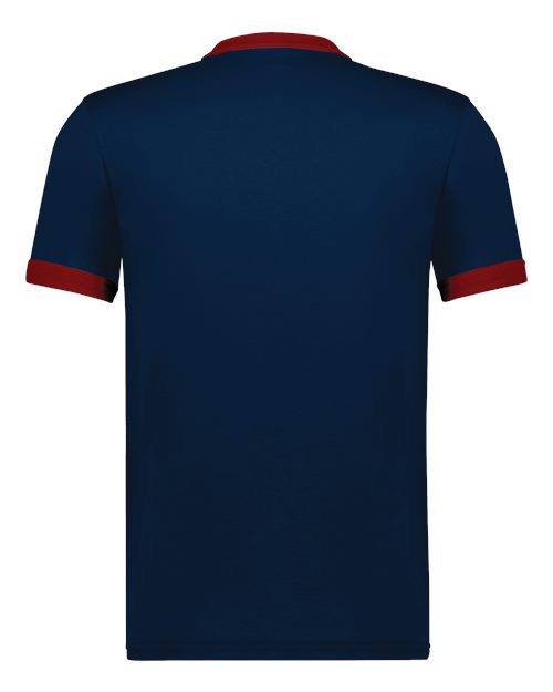 Augusta Sportswear 710 Unisex 50/50 Ringer T-Shirt - Navy/ Red - back