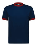 Augusta Sportswear 710 Unisex 50/50 Ringer T-Shirt - Navy/ Red - front