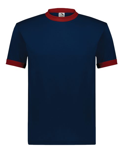Augusta Sportswear 710 Unisex 50/50 Ringer T-Shirt - Navy/ Red - front