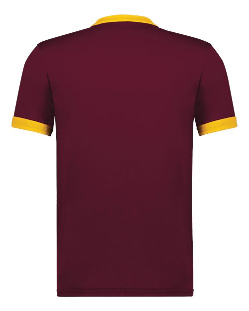 Augusta Sportswear 710 Unisex 50/50 Ringer T-Shirt - Maroon/ Gold - back