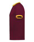 Augusta Sportswear 710 Unisex 50/50 Ringer T-Shirt - Maroon/ Gold - side