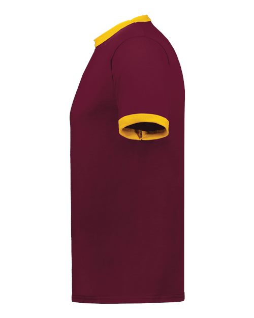 Augusta Sportswear 710 Unisex 50/50 Ringer T-Shirt - Maroon/ Gold - side