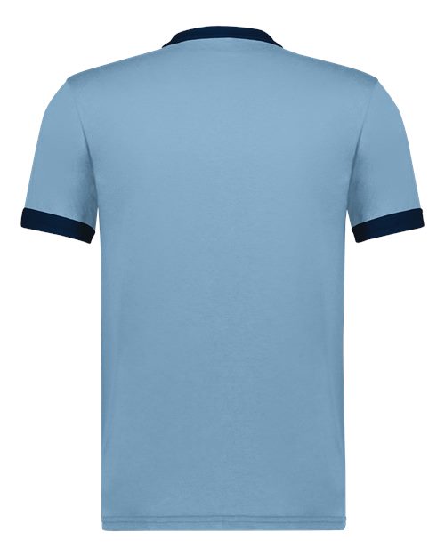 Augusta Sportswear 710 Unisex 50/50 Ringer T-Shirt - Light Blue/ Navy - back