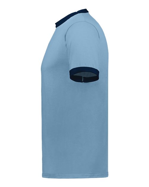 Augusta Sportswear 710 Unisex 50/50 Ringer T-Shirt - Light Blue/ Navy - side