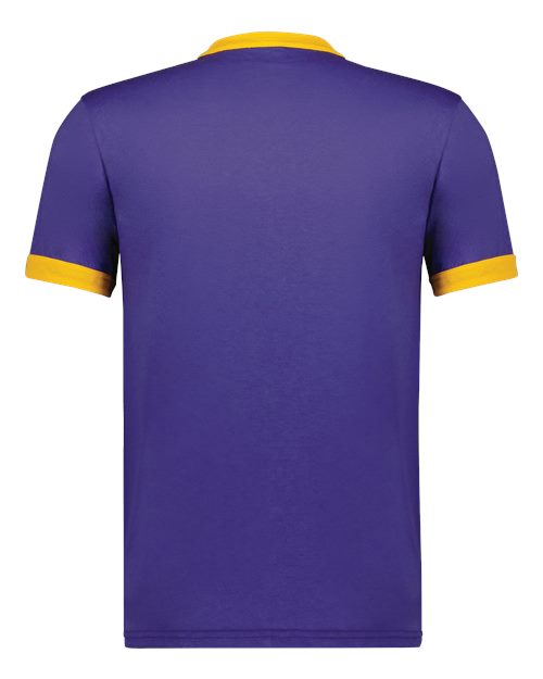 Augusta Sportswear 710 Unisex 50/50 Ringer T-Shirt - Purple/ Gold - back
