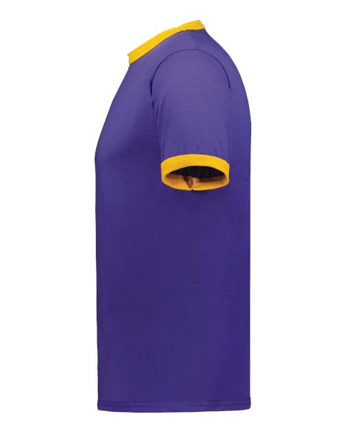 Augusta Sportswear 710 Unisex 50/50 Ringer T-Shirt - Purple/ Gold - side