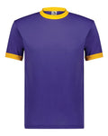 Augusta Sportswear 710 Unisex 50/50 Ringer T-Shirt - Purple/ Gold - front