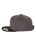 Yupoong 6089M Premium Flat Bill Snapback Cap - Dark Heather/ Black - side