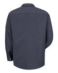 Red Kap SP14 Men's Industrial Long Sleeve Work Shirt - Blue/ Charcoal Microcheck - back