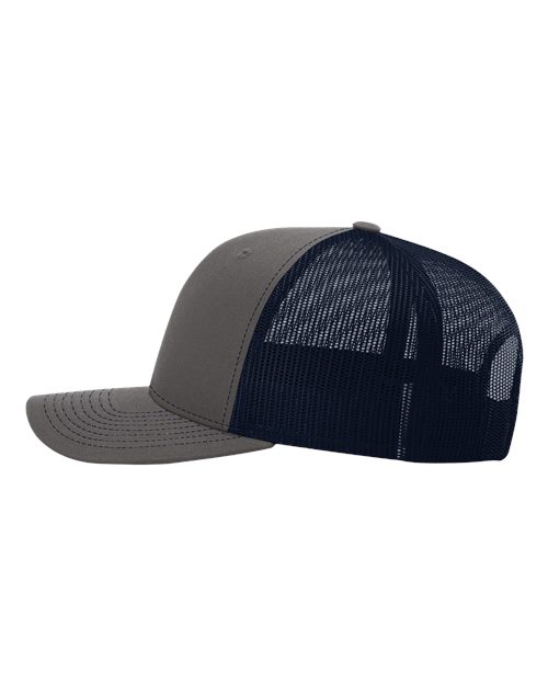Richardson 112 Snapback Trucker Cap - Charcoal/ Navy - side