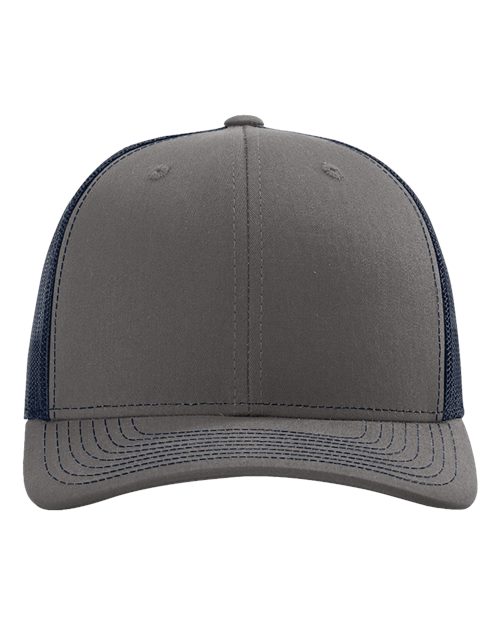 Richardson 112 Snapback Trucker Cap - Charcoal/ Navy - front