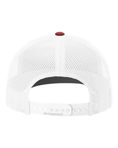 Richardson 112 Snapback Trucker Cap - Cardinal/ White - back