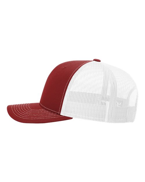 Richardson 112 Snapback Trucker Cap - Cardinal/ White - side