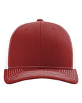 Richardson 112 Snapback Trucker Cap - Cardinal/ White - front