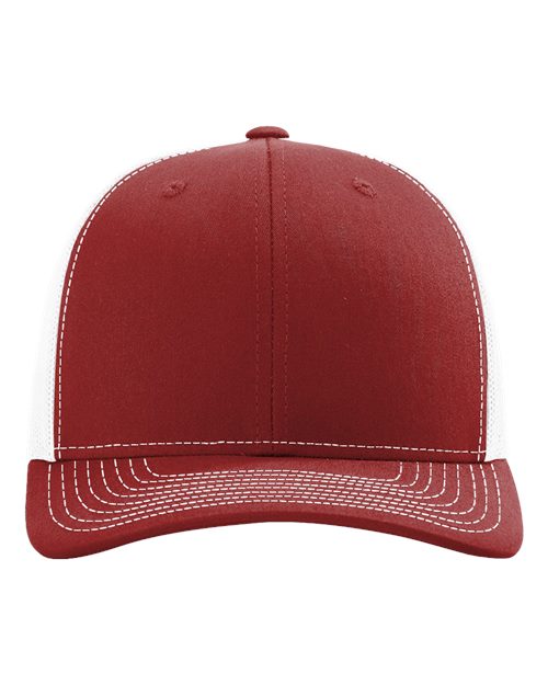 Richardson 112 Snapback Trucker Cap - Cardinal/ White - front