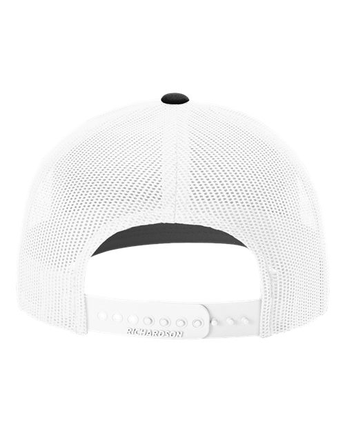Richardson 112 Snapback Trucker Cap - Red/ White/ Black - back